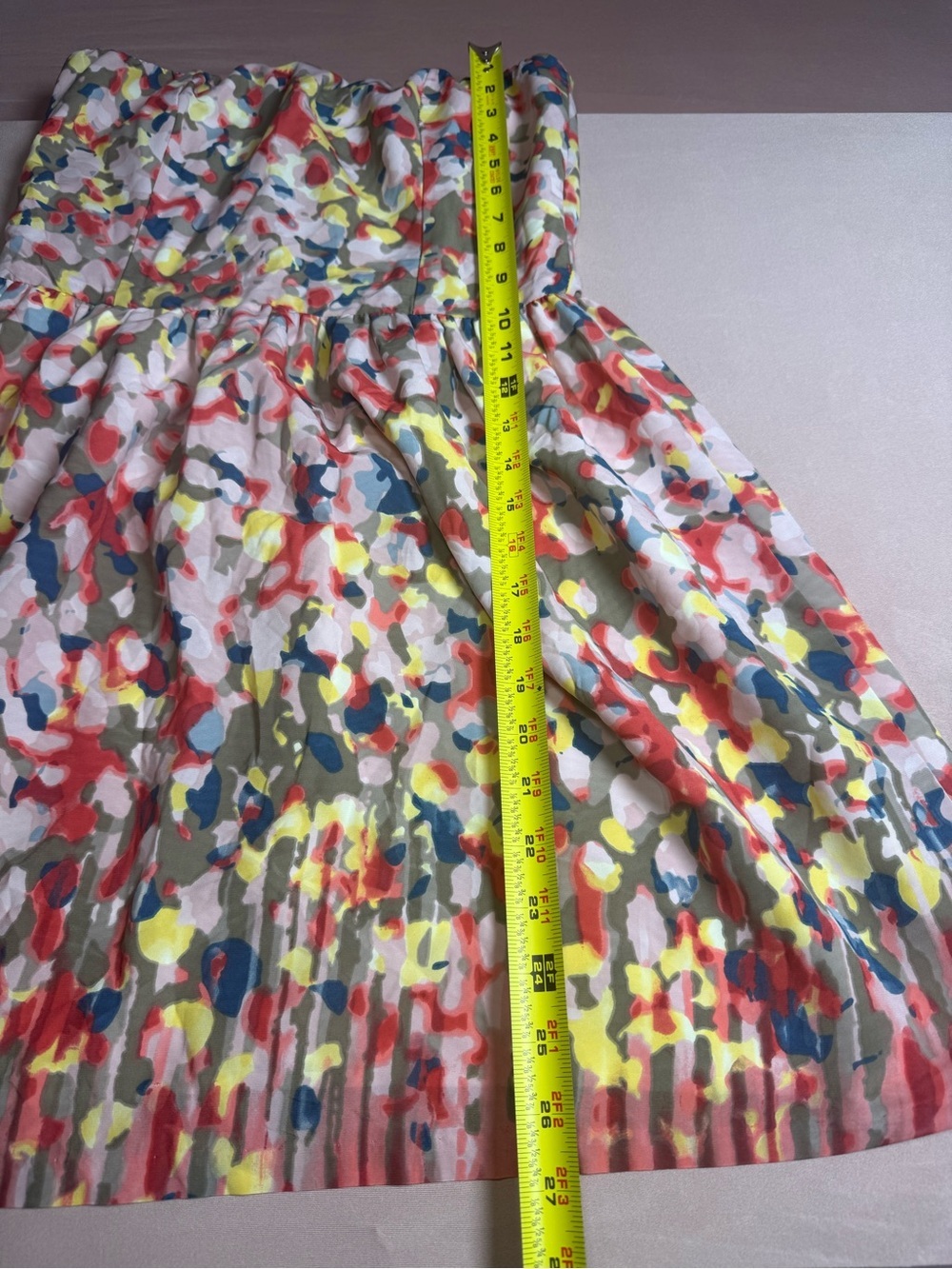 Love...Ady Strapless Abstract Multicolor Spring Summer Mini Short Dress Size M - Picture 6 of 9